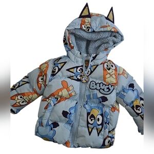 Boy's Toddler 2T Bluey Puffer Coat Puffy Winter Outer Wear